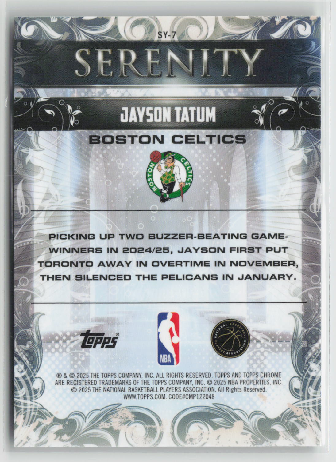 Jayson Tatum 2025-26 Topps Chrome Serenity Yellow Refractor #SY-7 173/275