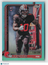 Quinshon Judkins 2025 Topps Chrome Teal Refractor #325 136/299