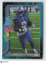 Jahmyr Gibbs 2025 Topps Chrome Future Stars Aqua Refractor #FS-10 141/199