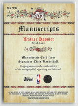 Walker Kessler 2025-26 Topps Signature Class Manuscripts #MS-WK