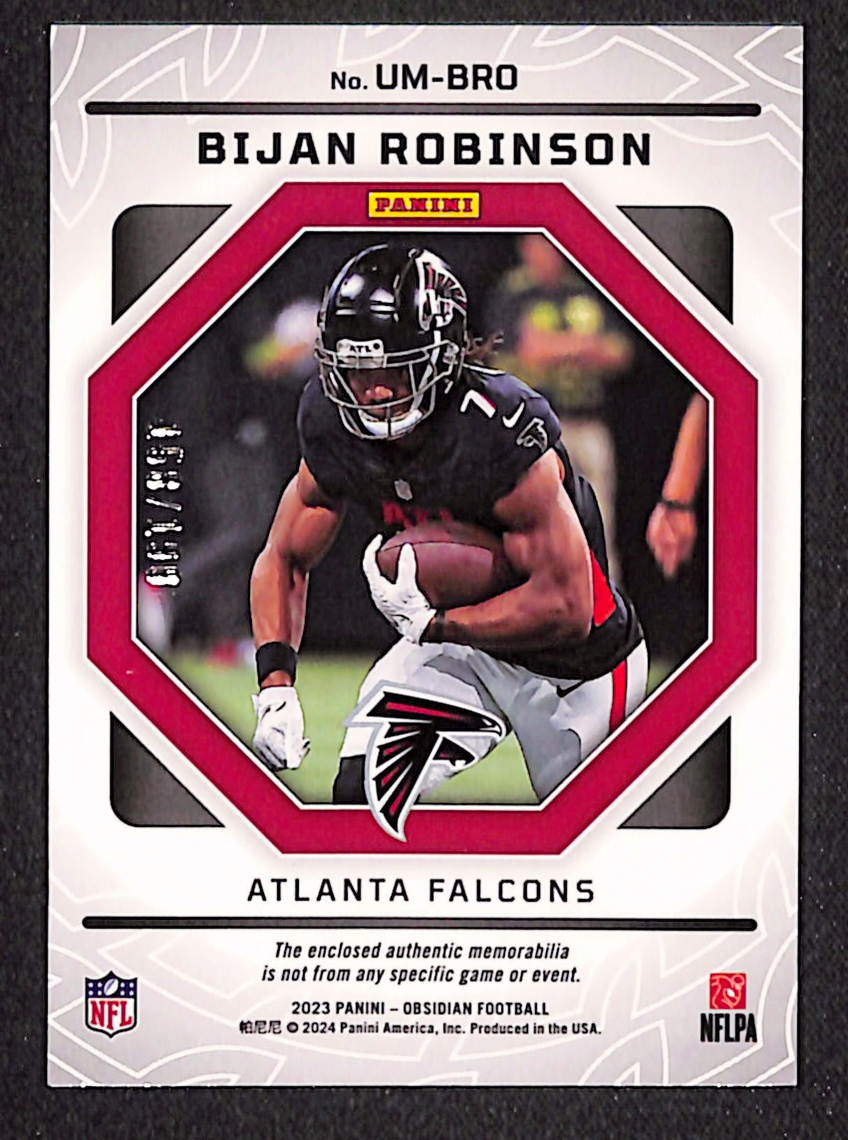Bijan Robinson 2023 Panini Obsidian Unbreakable #UM-BRO 158/199