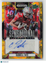 Carnell Tate 2025 Prizm Draft Picks Sensational Signatures Gold Ice #SS-CTA