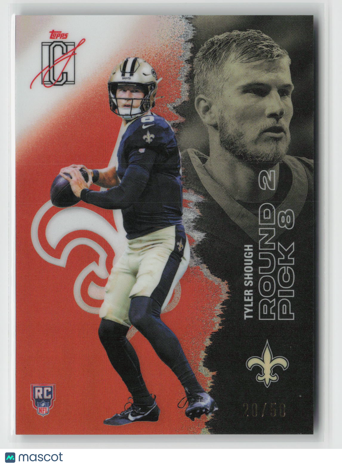 Tyler Shough 2025 Topps Signature Class Chrome Orange Refractor #104 20/50