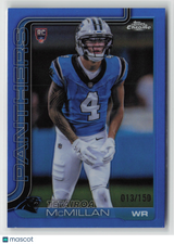 Tetairoa McMillan 2025 Topps Chrome Blue Refractor #326 013/150
