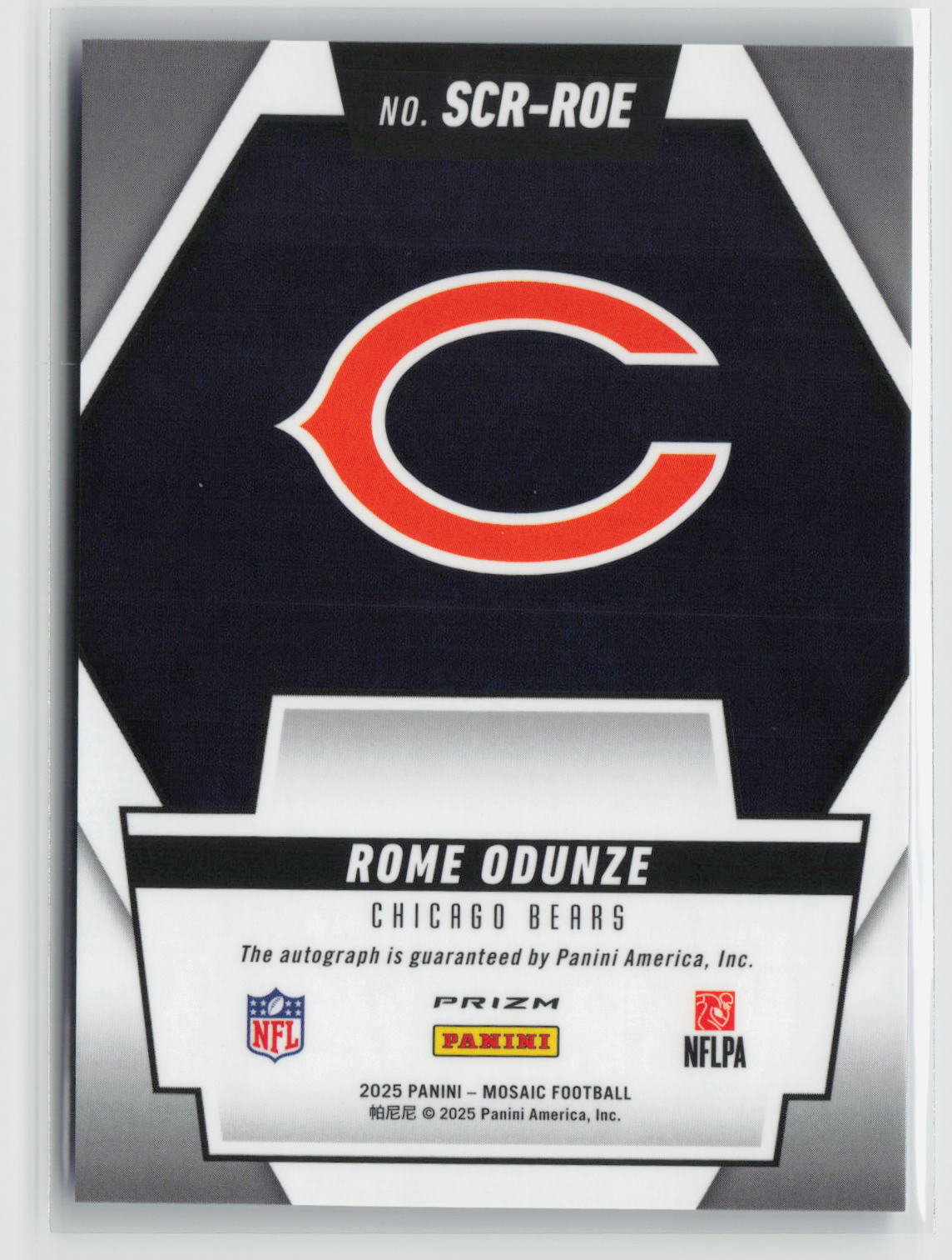 Rome Odunze 2025 Panini Mosaic Scripts No Huddle Blue #SCR-ROE