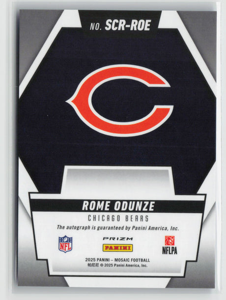 Rome Odunze 2025 Panini Mosaic Scripts No Huddle Blue #SCR-ROE
