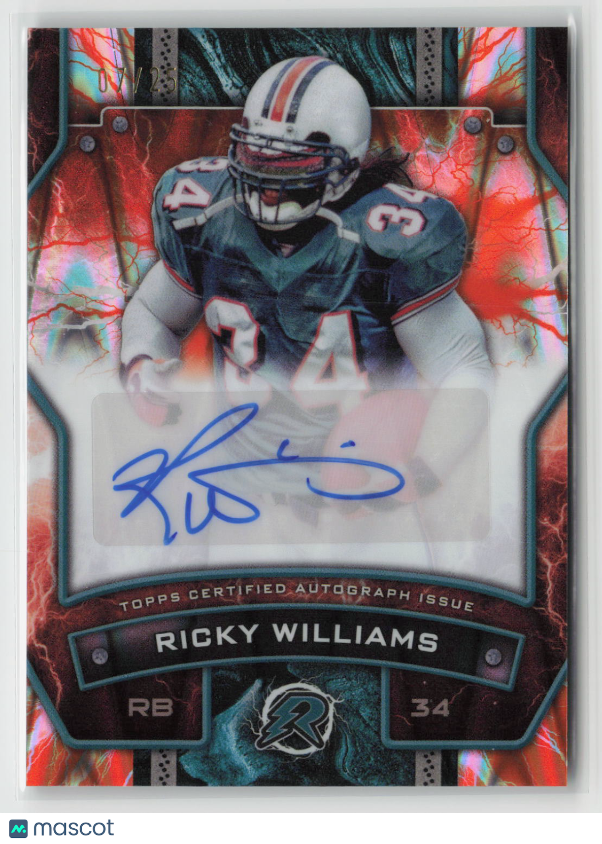 Ricky Williams 2024 Topps Resurgence Signatures Orange Power Surge #RS-RWI