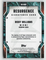 Ricky Williams 2024 Topps Resurgence Signatures Orange Power Surge #RS-RWI