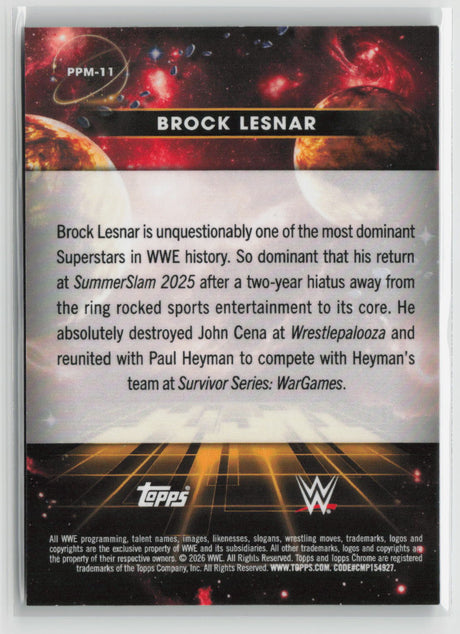 Brock Lesnar 2026 Topps Chrome Cosmic WWE Planetary Pursuit Mercury #PPM-11