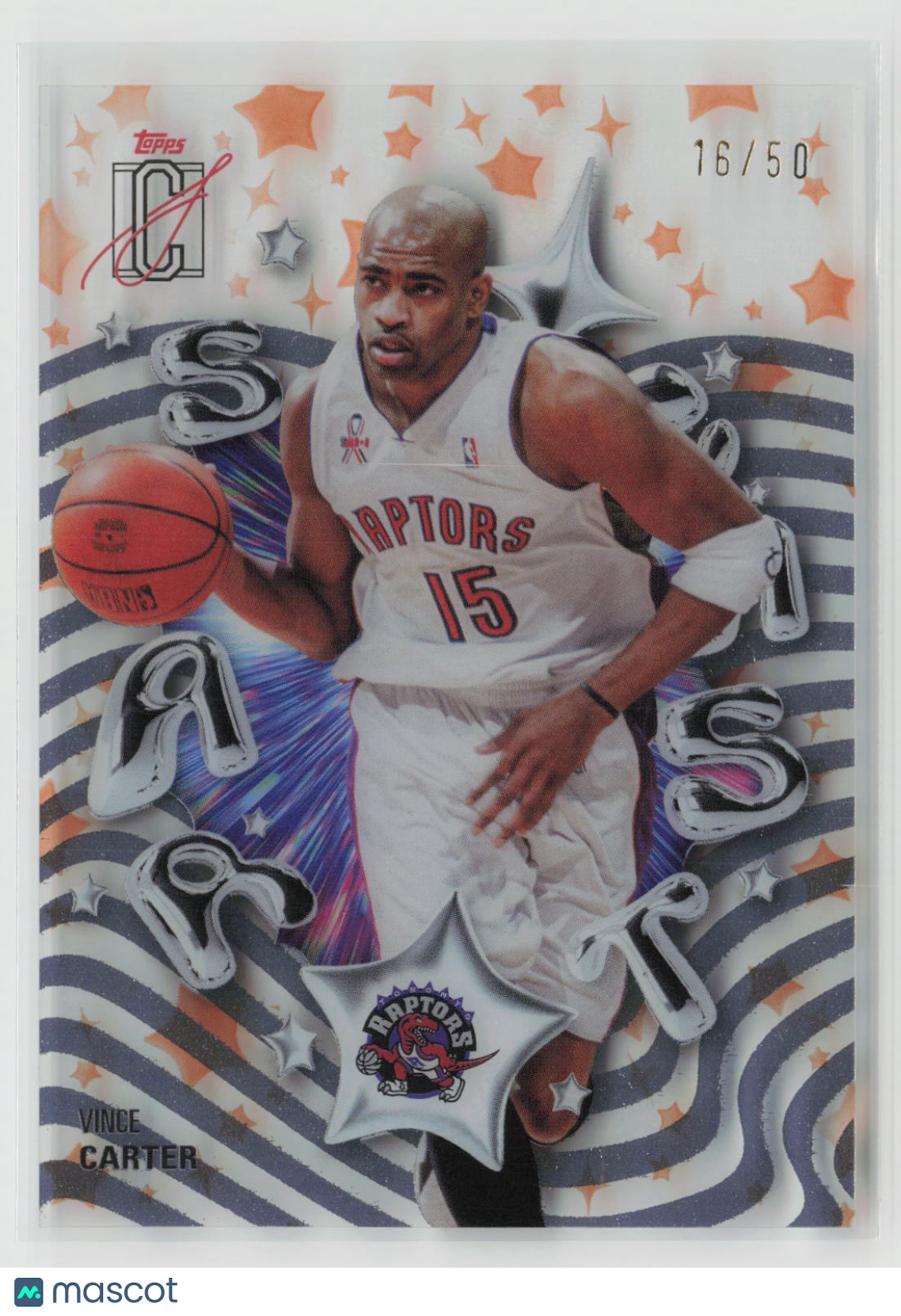 Vince Carter 2025-26 Topps Signature Class Star Cast Orange #SC-18 16/50