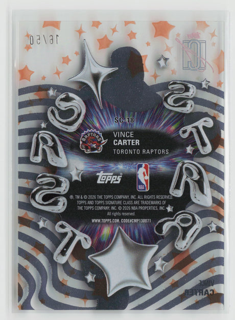 Vince Carter 2025-26 Topps Signature Class Star Cast Orange #SC-18 16/50