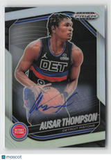 Ausar Thompson 2024-25 Panini Prizm Black Base Autographs Silver Prizms #90