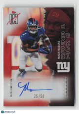Malik Nabers 2025 Topps Signature Class Chrome Autographs Orange #40 25/50