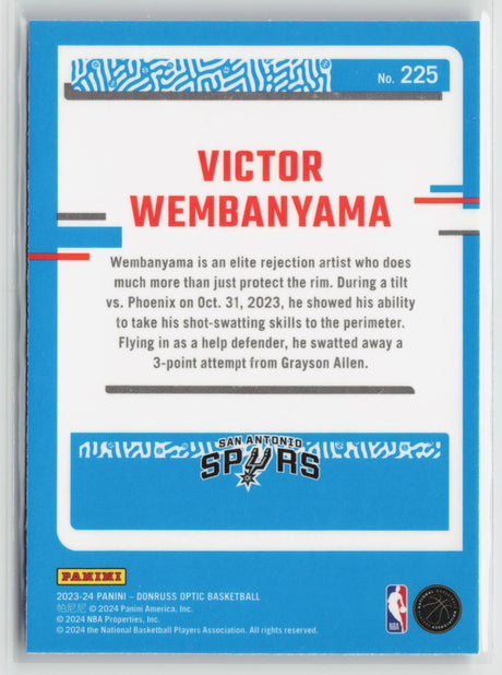 Victor Wembanyama 2023-24 Panini Donruss Optic #225