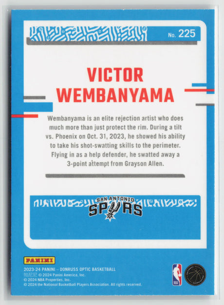 Victor Wembanyama 2023-24 Panini Donruss Optic #225