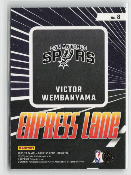 Victor Wembanyama 2023-24 Panini Donruss Optic Express Lane #8