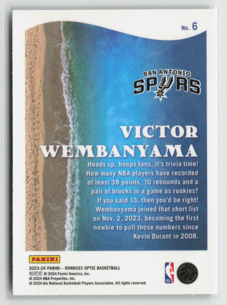 Victor Wembanyama 2023-24 Panini Donruss Optic Splash #6