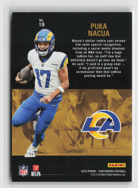 Puka Nacua 2023 Panini Contenders Rookie Stallions Teal #19 32/149