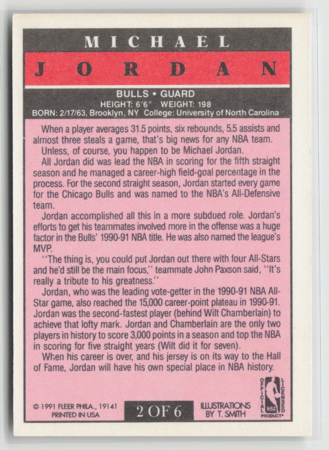 Michael Jordan 1991 Fleer #2 of 6