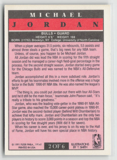 Michael Jordan 1991 Fleer #2 of 6