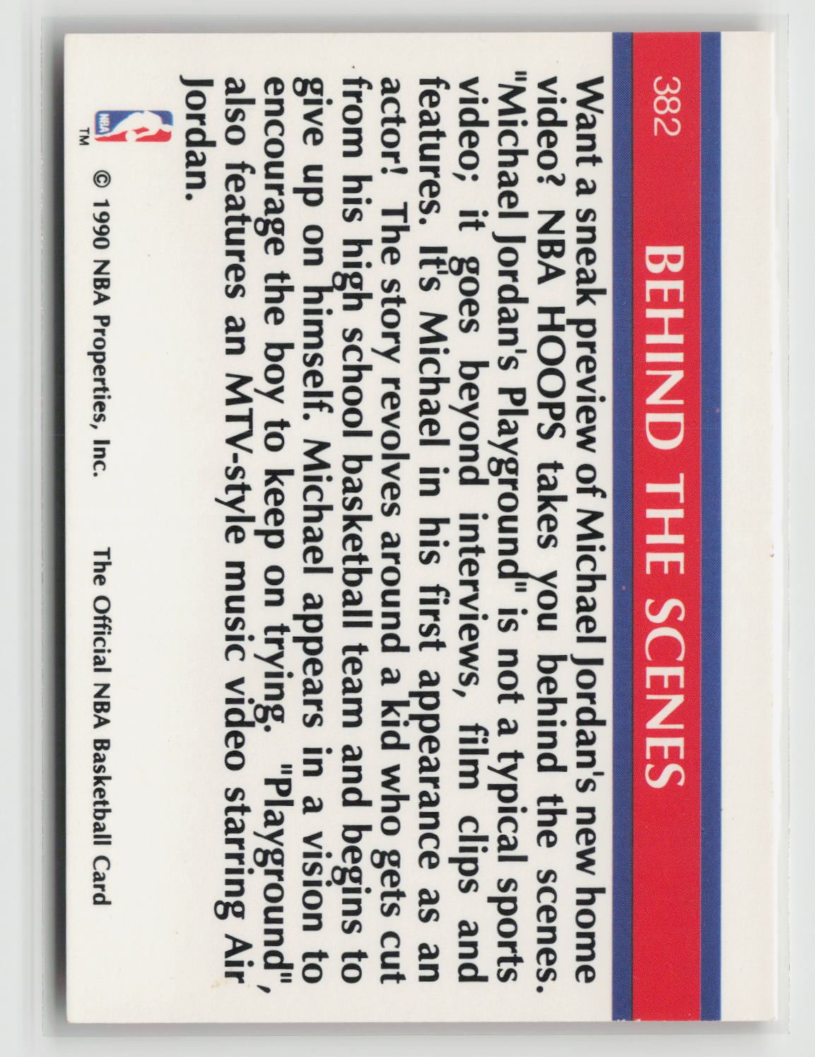 Michael Jordan 1990 NBA Hoops #382