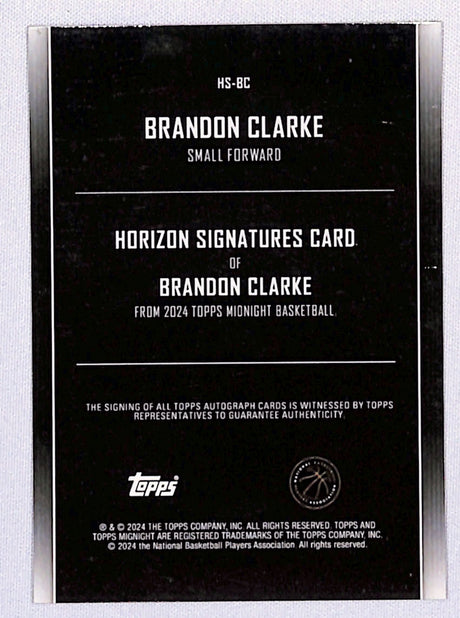 Brandon Clarke 2024 Topps Midnight Horizon Signatures #HS-BC