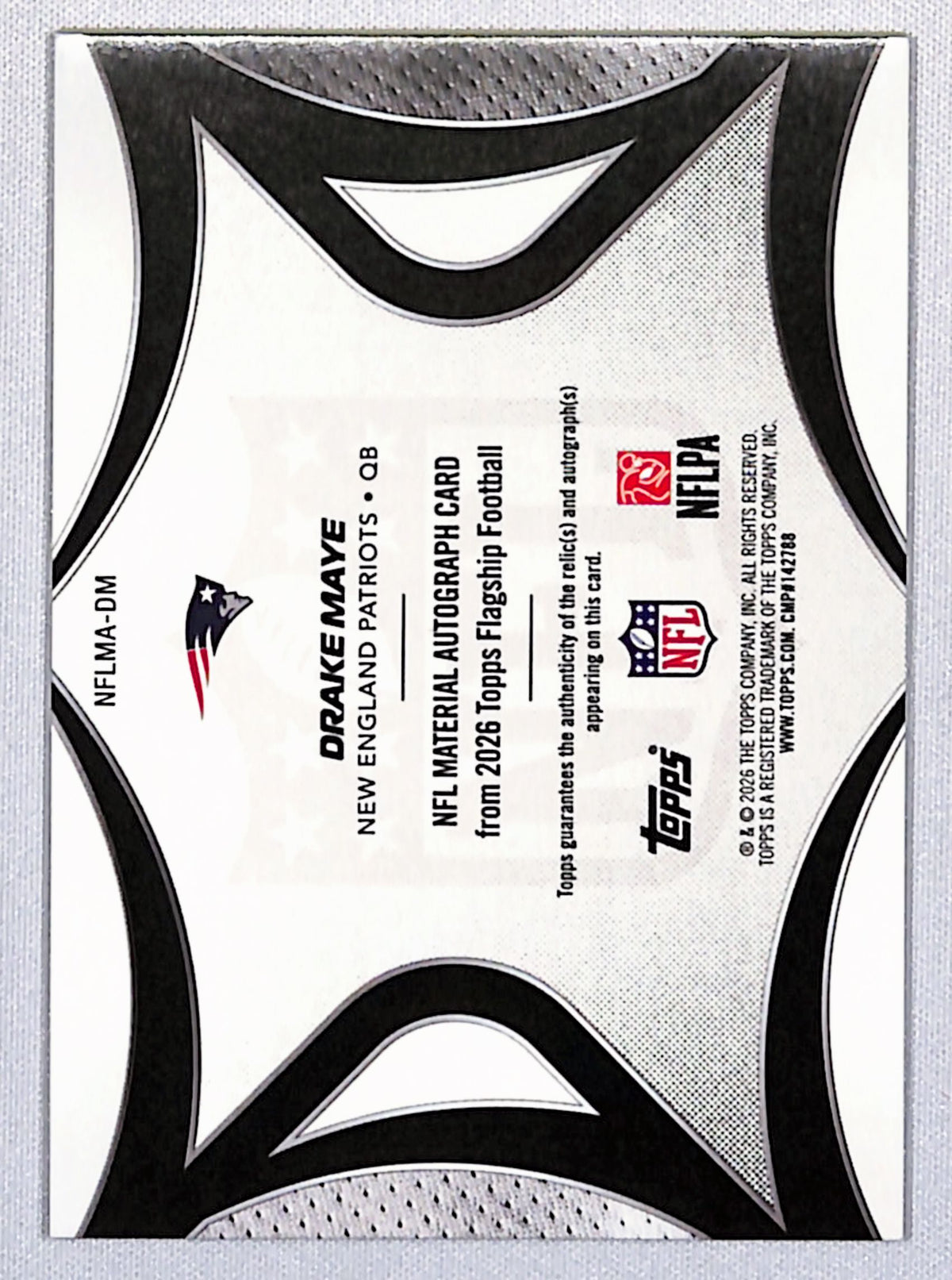 Drake Maye 2026 Topps Flagship Football NFL Material #NFLMA-DM 79/99