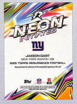 Jaxson Dart 2025 Topps Resurgence Football Neon Initiates #NI-JD 53/99