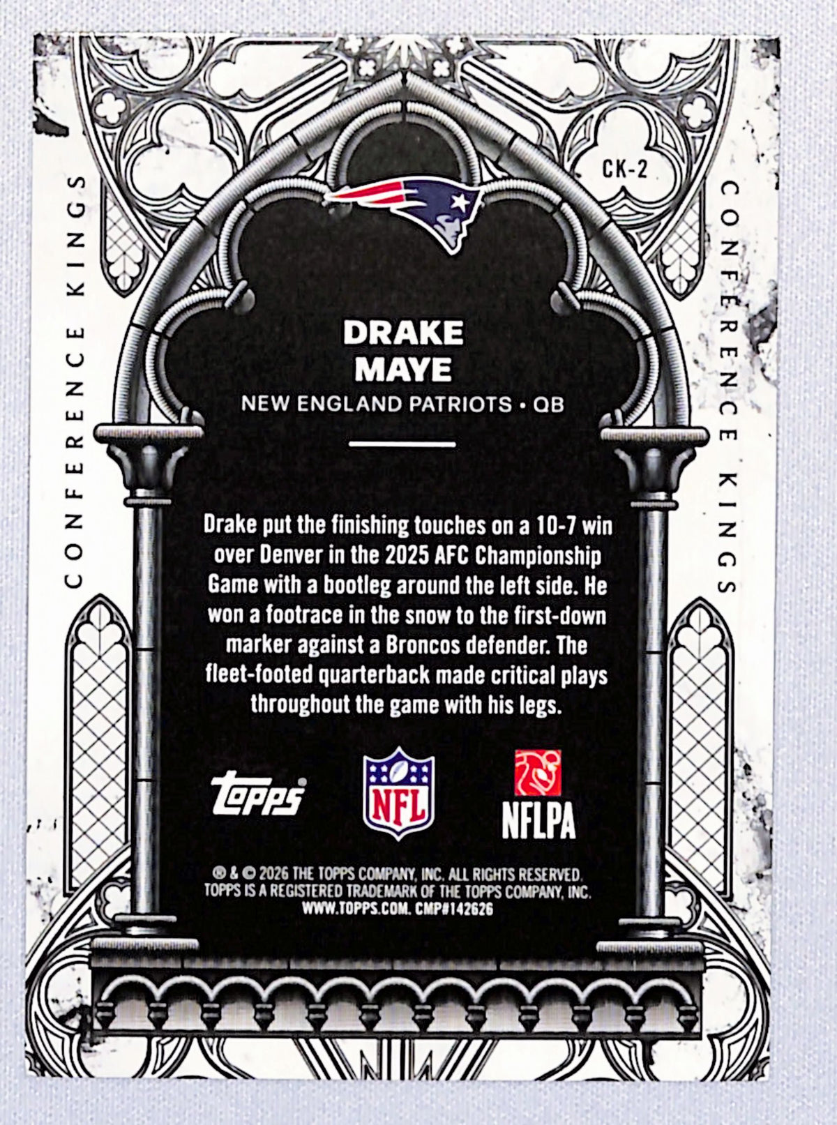 Drake Maye 2026 Topps Conference Kings Blue #CK-2 150/150