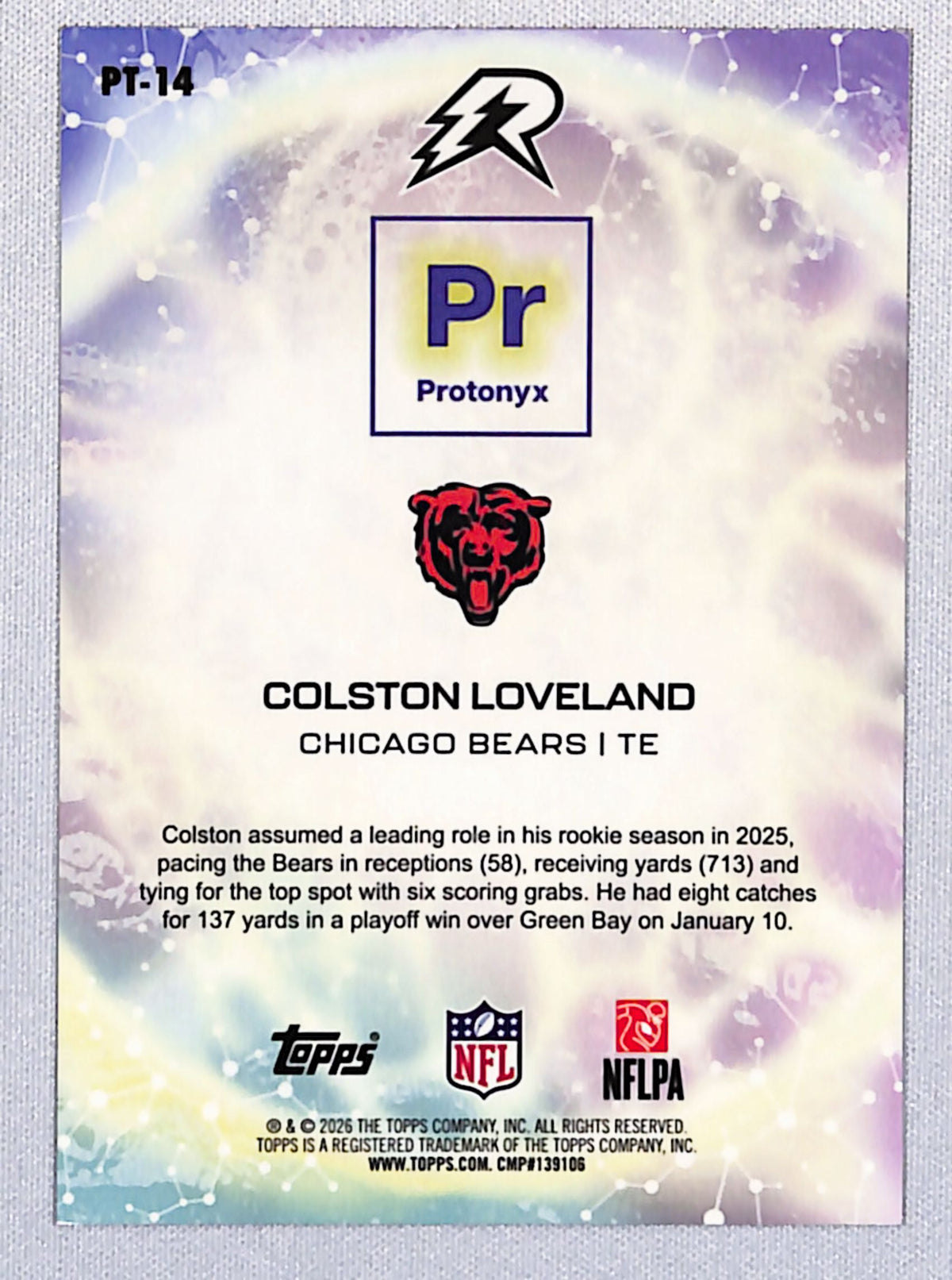 Colston Loveland 2025 Topps Resurgence Protonyx #PT-14 23/25