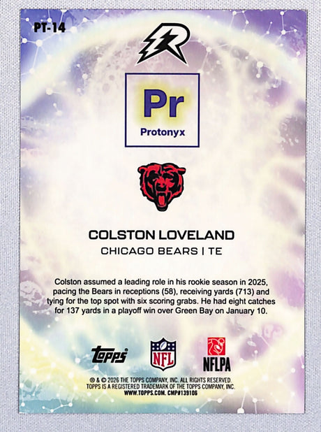 Colston Loveland 2025 Topps Resurgence Protonyx #PT-14 23/25