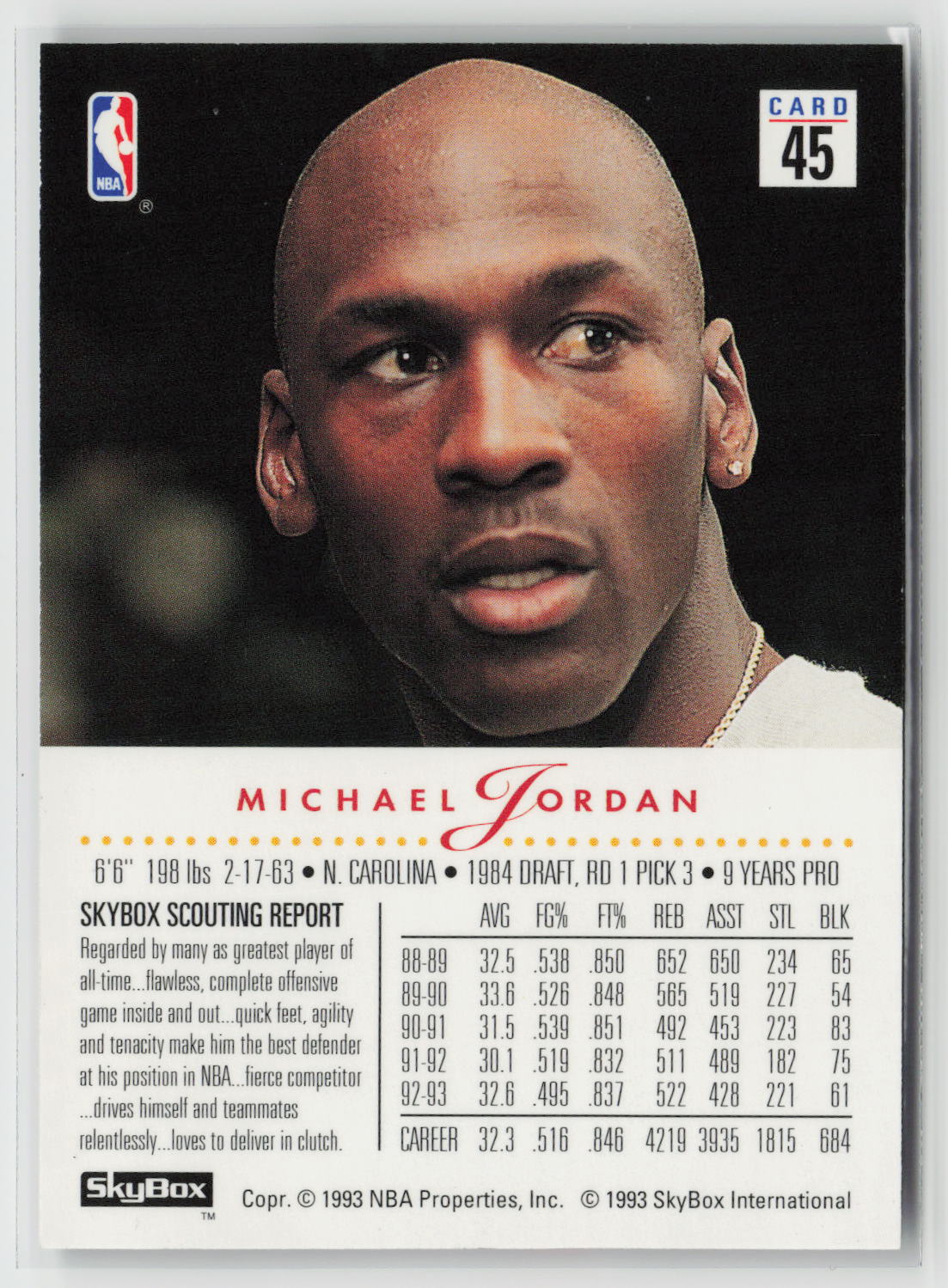 Michael Jordan 1993 SkyBox Premium #45