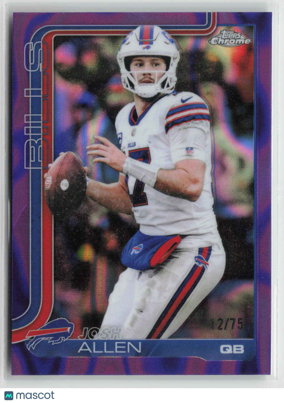 Josh Allen 2025 Topps Chrome Purple #34 12/75