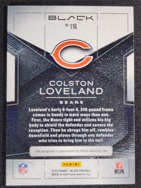 Colston Loveland 2025 Panini Black Football Royal Autographs #116 3/99