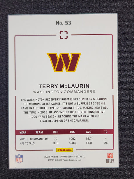 Terry McLaurin 2024 Panini Photogenic Pink #53 3/15