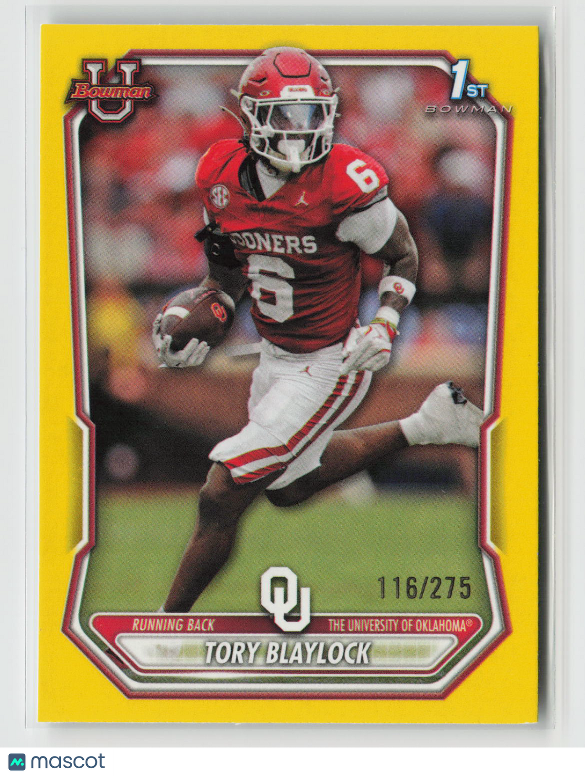 Tory Blaylock 2026 Topps Bowman U Yellow #BPP-119 116/275