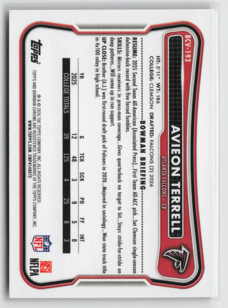 Avieon Terrell 2026 Bowman Chrome Fuchsia Refractor #BCV-193 006/299
