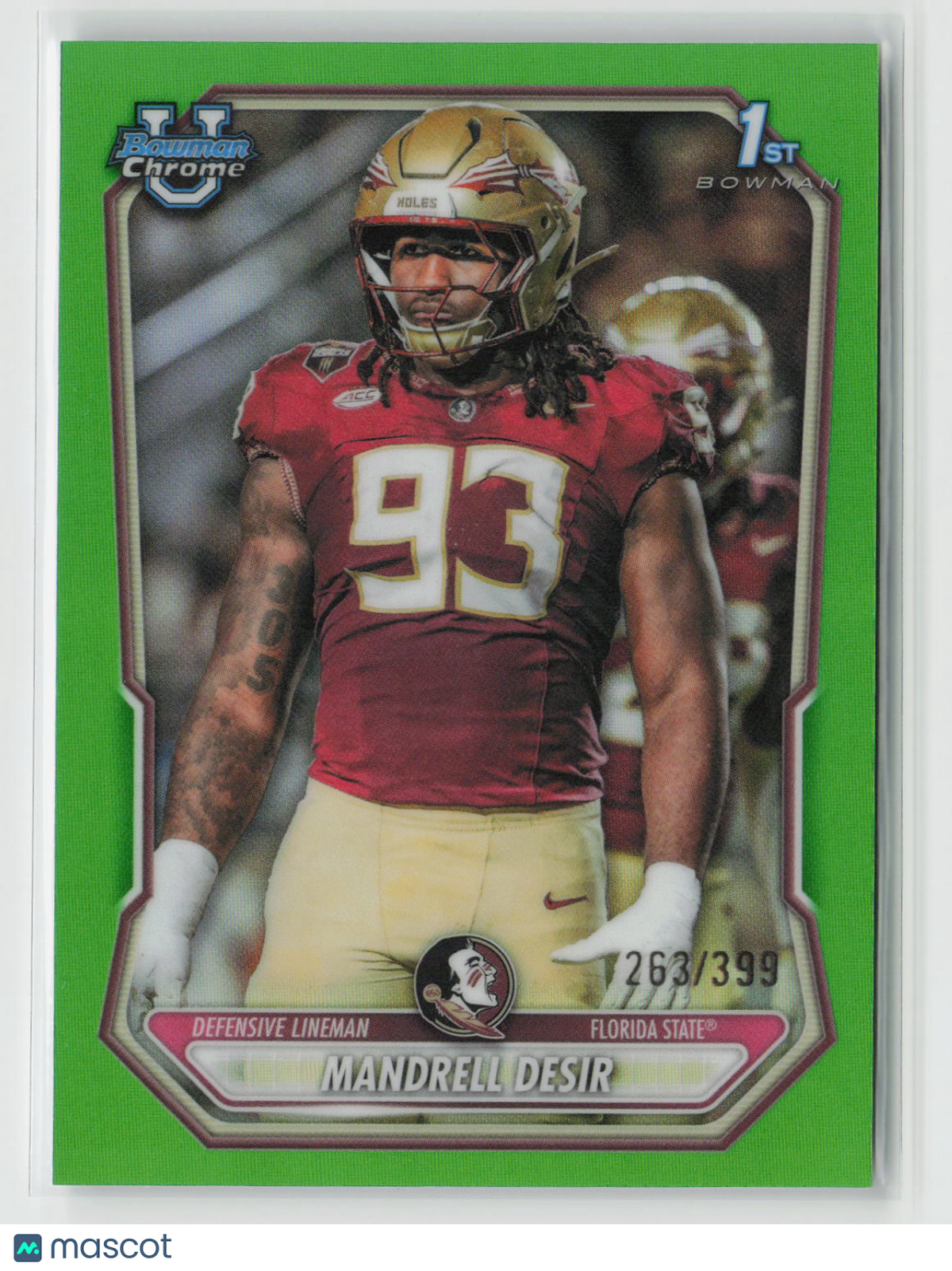 Mandrell Desir 2026 Bowman Chrome University Football Neon Green #BCP-46 263/399