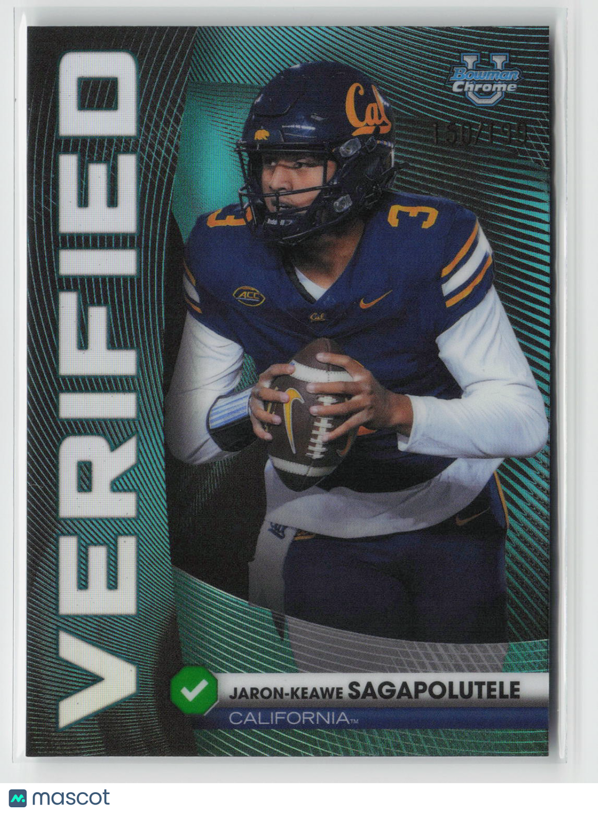 Jaron-Keawe Sagapolutele 2026 Bowman Chrome U Verified Aqua Refr #BV-5 150/199