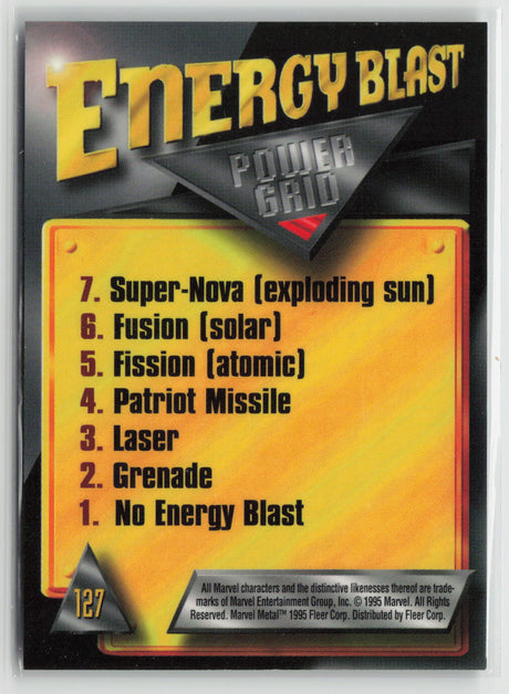 Cable 1995 Fleer Marvel Metal Silver Flasher #127