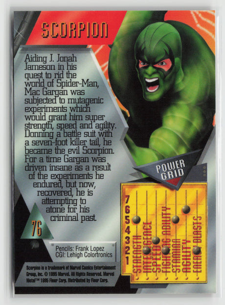 Scorpion 1995 Fleer Marvel Metal #76