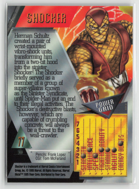 Shocker 1995 Fleer Marvel Metal #77
