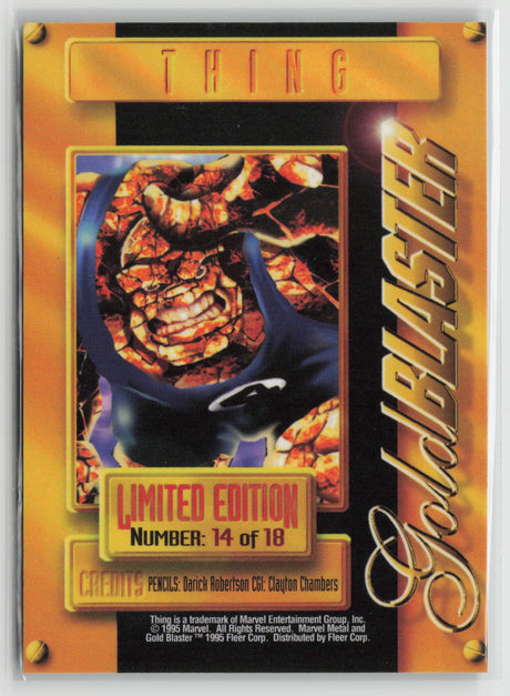 Thing 1995 Fleer Marvel Metal Gold Blaster #14