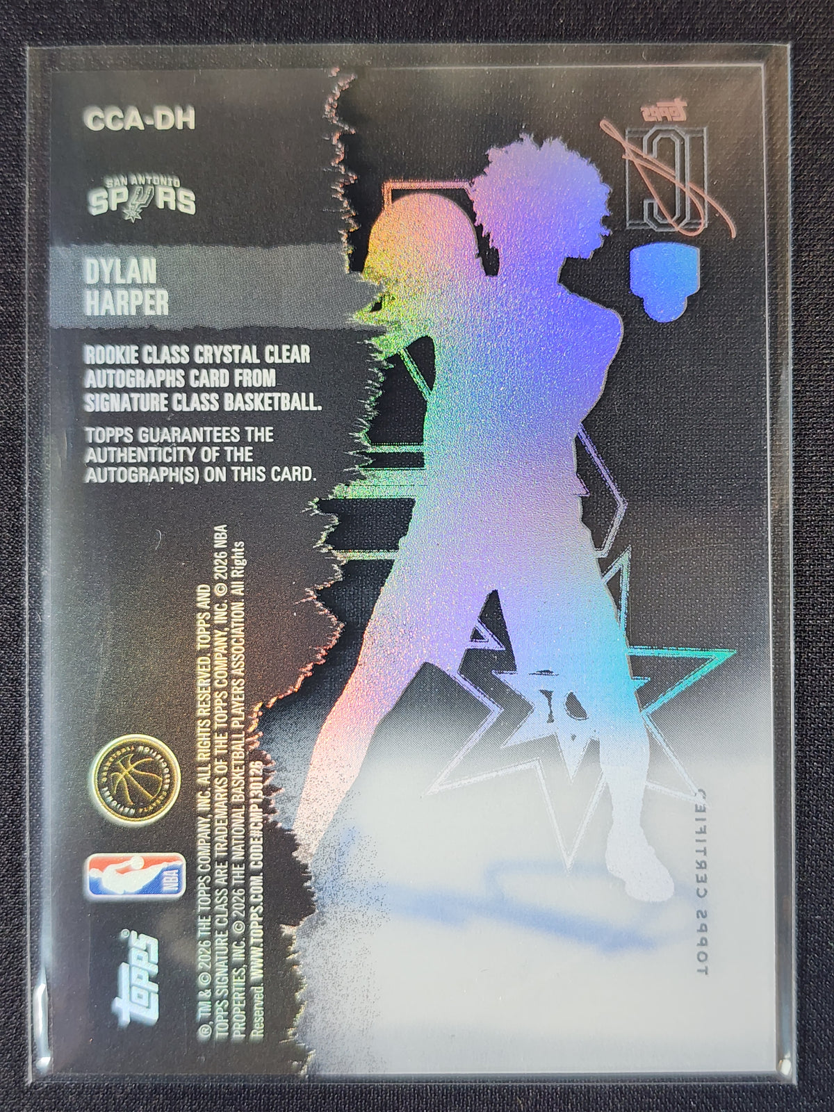 Dylan Harper 2025-26 Topps Signature Class Rookie Crystal Clear Autograph CCA-DH