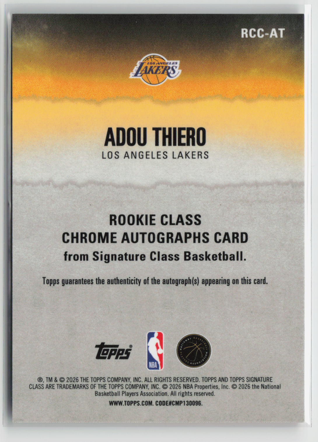Adou Thiero 2026 Topps Signature Class Red #RCC-AT 05/25