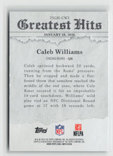 Caleb Williams 2026 Topps Greatest Hits Green #25GH-CWI 77/99