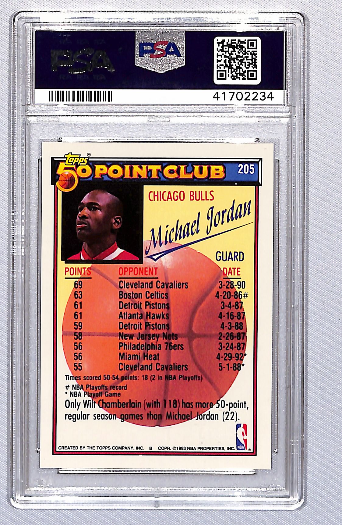 Michael Jordan 1992 Topps #205 PSA 9