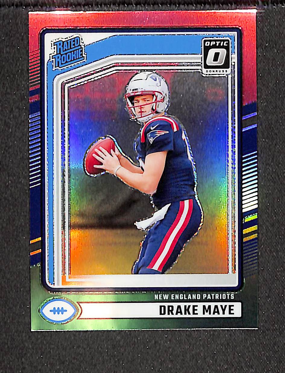 Drake Maye 2024 Donruss Optic Rated Rookies Preview Red and Green #379