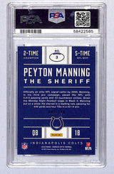 Peyton Manning 2016 Panini Donruss The Sheriff Tribute #3 43/149 PSA 10