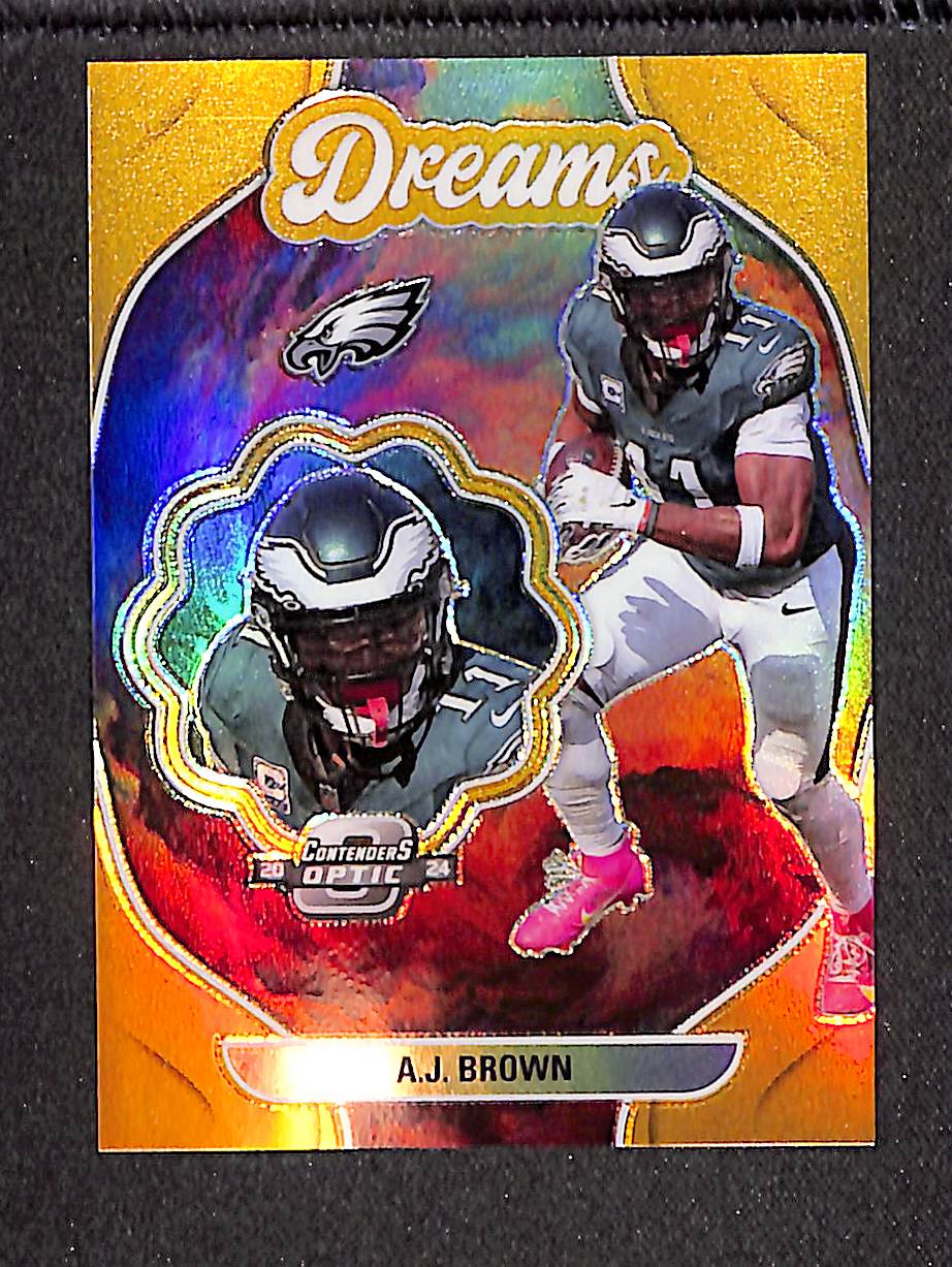 AJ Brown 2024 Panini Contenders Optic Dreams Gold /10 #D-ABN